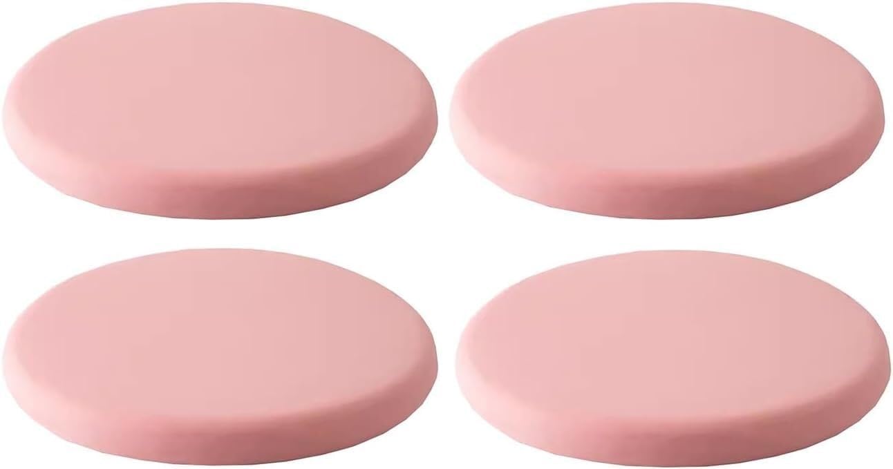 Coussin de tabouret rond JingNian en soie de glace rose 45 cm lot de 4