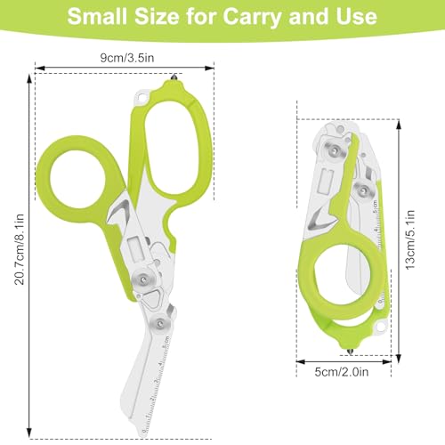 Image of 6-in-1 Heavy-Duty Emergency trauma shears（Green） | Multifunctional Life-Saving Tool|Suitable for Emergency Rescue|Outdoor Exploration|DIY Construction and Maintenance|