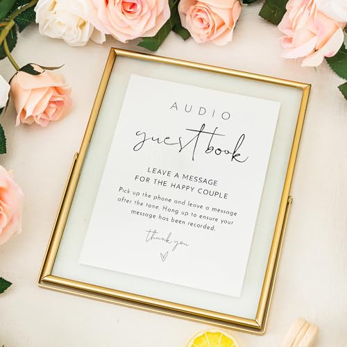Image of Calculs Audio Guest Book Sign, Gold 8x10 Floating Picture Frame