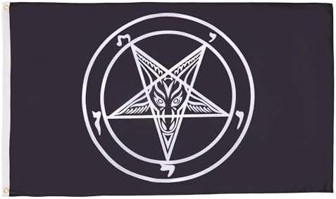 AZ FLAG Baphomet Temple Order Table Flag - 21x14cm Church Of Satan Flag With Base