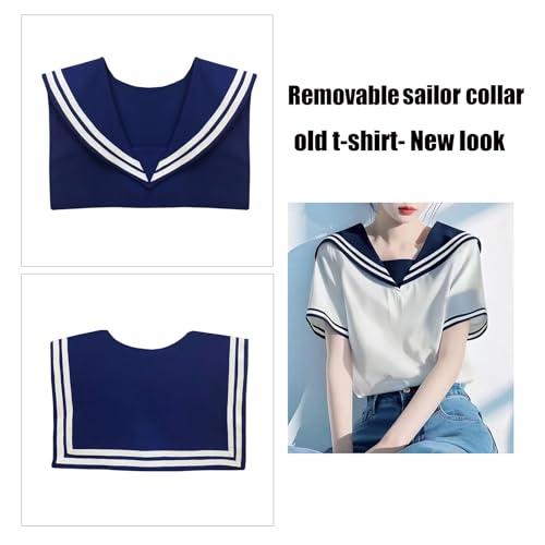 Sailor Collar for Women Detachable Fake Collar Accessory Polyester Scarf to Match Tops DressesDress2