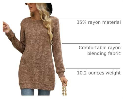 Image of Sweaters for Women Long Sleeve Crewneck Sweatshirt Loose Casual Tunic Tops