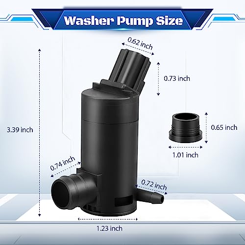 HHCSOP Windshield Washer Motor Pump w/Grommet, Replacement for Ford F150 F250 F350 Mustang Ranger, Lincoln Town Car, Mazda B2300 B3000, Mercury, Replaces OEM 7L8Z-17664-A 7R33-17664-DA F6SZ-17664-A