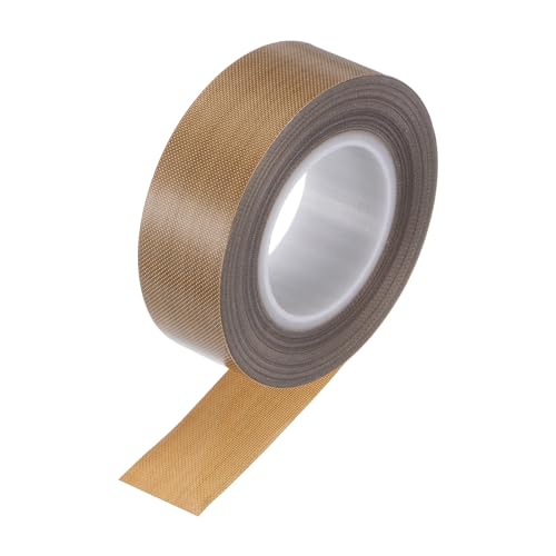 Image of HARFINGTON Fabric PTFE Tape Roll, 0.8 inch x 33ft High Temperature PTFE Adhesive Tape 0.18mm Thickness for Vacuum Sealer Machine Hand Sealers, Brown