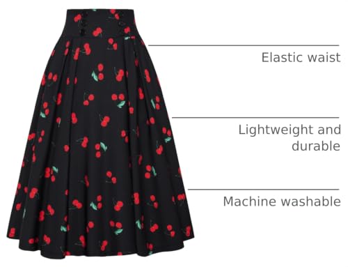 Image of Belle Poque Women's Midi Pleated A-Line Skirts Pockets