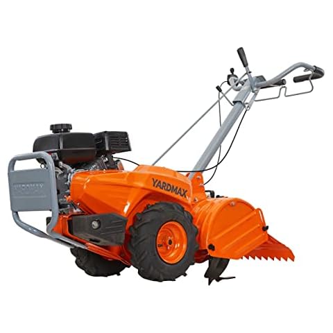 YARDMAX 18 in. 209 cc Gas OHV Engine Rear Tine Tiller with Dual Rotating Tilling Cover