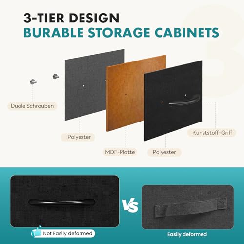 Image of OLIXIS 9 Drawer Storage Dresser with Wood Top - Wide Fabric Chest Organizer for Bedroom, Closet, Living Room,Tower Cabinet, TV Stand, Hallway Entryway Furniture,Carbon Black