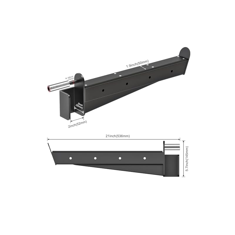 Kipika Safety Spotter Arms and J-Hooks for 2" x 2" and 3" x 3" Power Racks - Heavy Duty Barbell Holders and Catches with Rubber Pads - Power Rack Attachments for Squat, Bench Press and More - Image 4