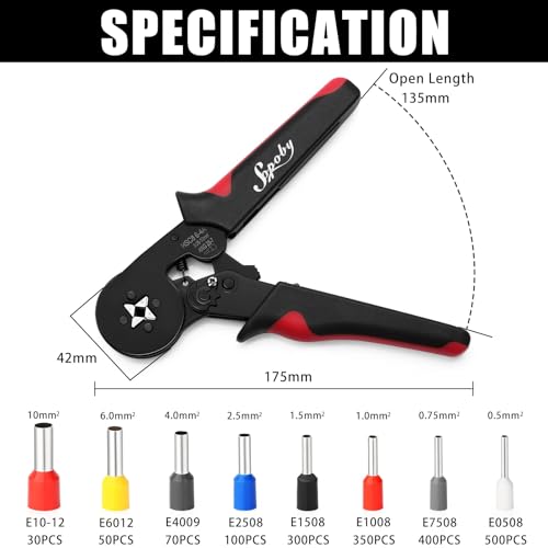 image for Ferrule Crimping Tool Kit - Sopoby Ferrule Crimper Plier (AWG 28-7) wi