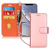 FYY ラグジュアリー PUレザー ウォレットケース iPhone Xr (6.1インチ) 2018年 [キックスタンド機能] フリップフォリオケースカバー [カードスロット] と [ノートポケット] 2018年 FYY-AU-H-326-iPhone-6.1-2018-PU-P