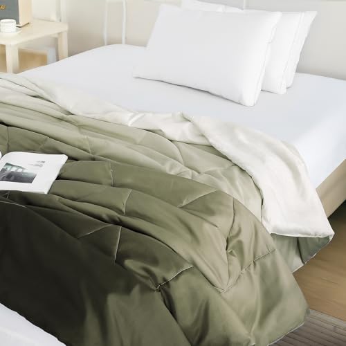 Image of Ac Comforter Single Bed Ombre with Satin Finish 240 GSM - Reversible AC Comforter - Brown Comforter Quilt Duvet Dohar Blanket for Summer 150 x 225cm