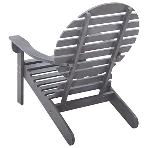 Bigto Adirondack Chair Solid Acacia Wood Gray 27.2" X 37.8" X 35" Outdoor Chair Garden Furniture #TOP2