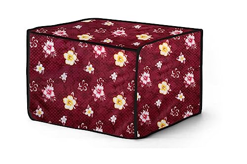 Image of The Furnishing Tree PVC Waterproof Microwave Oven Cover Compatible for Morphy Richards 20 L Solo 20 MS Floral Pattern Red
