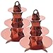 Lot de 2 Supports à Cupcakes Ronds en Carton doré Rose à 3 Niveaux pour Anniversaire, fête, Baby Showers
