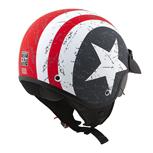 Milwaukee Helmets Mph9701Dot 'Maverick' 3/4 Open Face Stars And Stripes Motorcycle Helmet For Men And Women Biker - Medium #TOP7