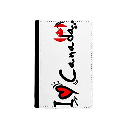 Étui passeport Canada en cuir PU avec motif drapeau canadien