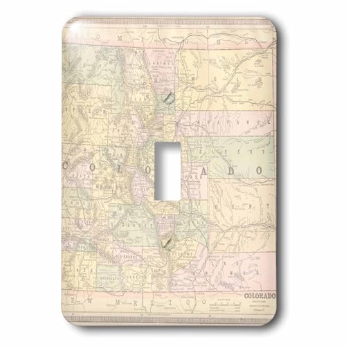 Interruptor de palanca retro con placa de mapa antiguo de Colorado 3dRose lsp_178849_1 2