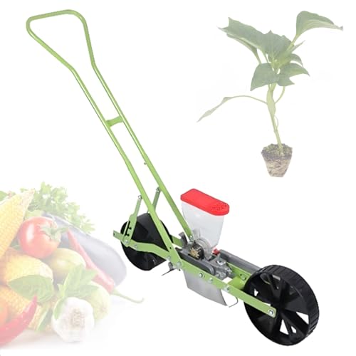 Quixnova Semoir Manuel pour légumes, semoir à maïs et soja à 1/2/3/4/5/6 Rangs, espacement réglable Entre Les Plants et Les Rangs pour la Plantation de poireaux, d'épinards et de Carottes 1Row