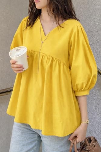 Image of Zilcon Women's Cotton Plain Styles Short Kurti for Women V-Neck Half Sleeve || Kurti for Woman || Short Kurtis for Woman