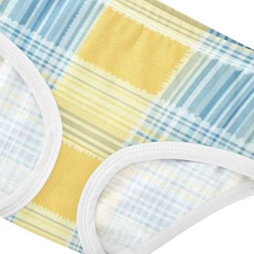 Girls' Hipster Panties Briefs Underwear for Toddler Girls Blue Yellow Plaid4