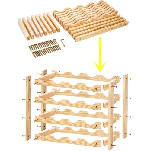 Soporte apilable de madera para botellas de vino miniatura 5