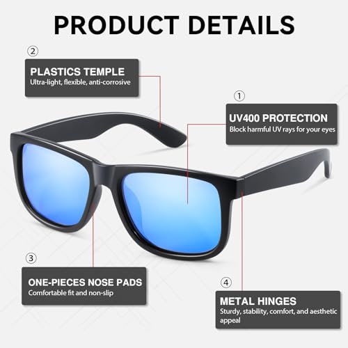 SIPHEW Classic Polarized Sunglasses for Men, Square Sun Glasses with UV400 Protection for Driving & Fishing3