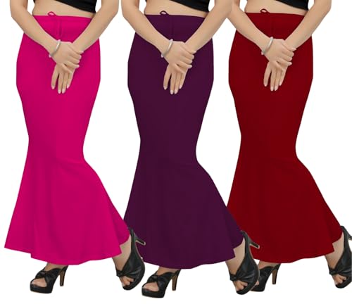 Image of Patticoat Shapewear for Women Combo, Fishcut Flare Patticoat, Shapewear for Under Saree Combo, Underskirt for Saree, Saree Shaper Pack of 3