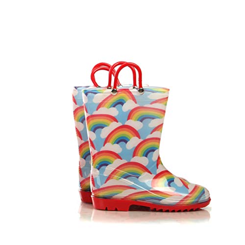 Silky Toes Girls Rain Boots for Kids, Waterproof Toddler Little/Big Kids Classic Wellies