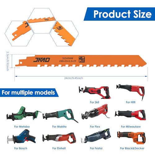 Reciprocating Saw Blades Masonry Cutting Blades Universal Cutting Recip Sabre Saw Blade Carbide High Strength Concrete Masonry Cutting Blade for Cement Composite Panels Bricks(10 inch) 4 Reciprocating Saw Blades Masonry Cutting Blades Universal Cutting Recip Sabre Saw Blade Carbide High Strength Concrete Masonry Cutting Blade for Cement Composite Panels Bricks(10 inch) - Image 4
