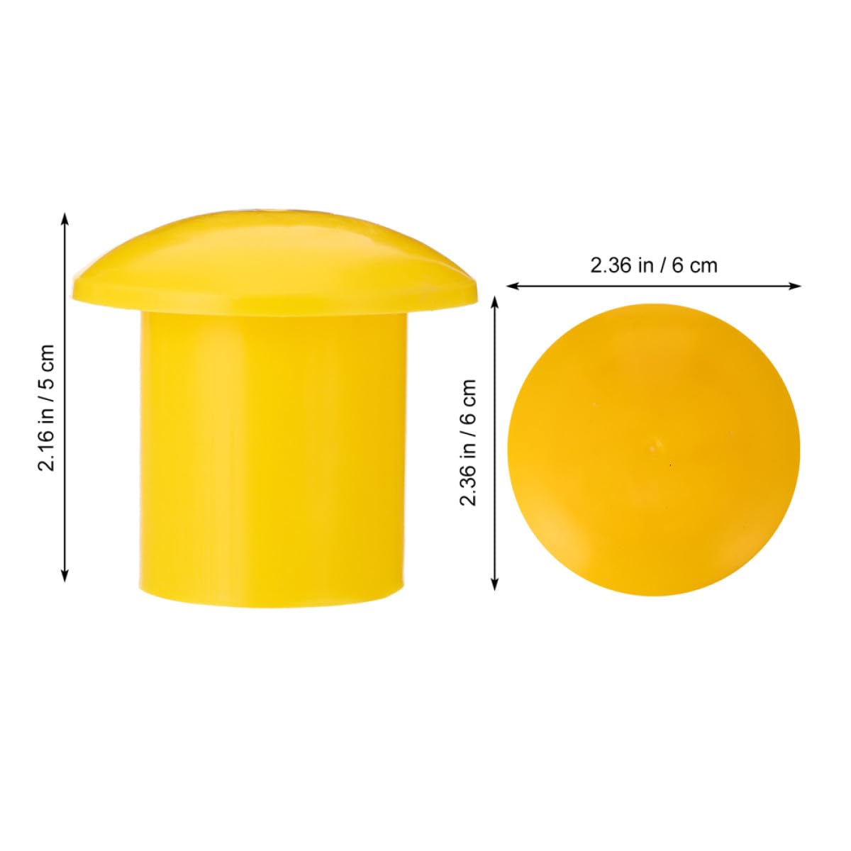 Tapas de Seguridad Protector de Extremo Resistente 60 Alta Visibilidad para Varillas de Refuerzo de Plástico Amarillo para Obra y Construcción