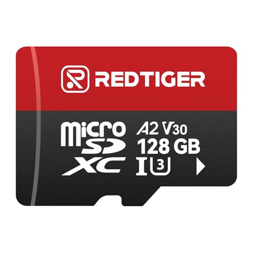 Image of REDTIGER High Speed 128GB Micro SD Card with Adapter, microSDXC UHS-I Class 10, U3, V30 A2, Support for Dash Cam and 4K Video Recording, Compatible with F7NP-V07&F9&F7NT-V04&F17&VP20&A4&F17PLUS