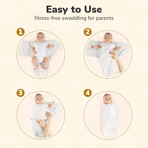 Image of Mama Cheetah Baby Swaddle Blanket with Zipper, Newborn Swaddle Sack, Baby Swaddling Sleep Sack 3-6 Months for Baby Boy & Girl, 3-Pack