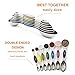 Magnetic Measuring Spoons Set - Stainless Steel Stackable Dual Sided Teaspoon Tablespoon for Measuring Dry and Liquid Ingredients, Measuring Spoons for Cooking & Baking, Fits in Spice Jars, Set of 8