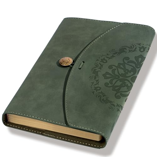 Scrapbooking et notes sans ratures : le journal en cuir souple vert