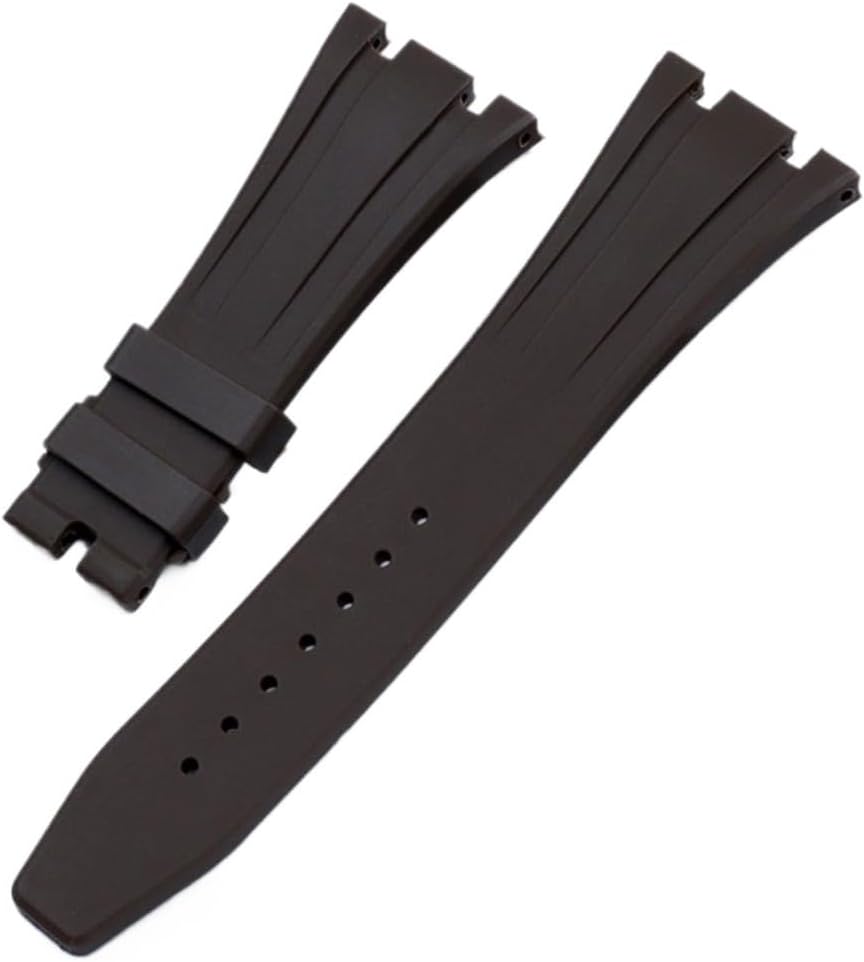 SDFFGHJ 26mm Soft Black White Green Yellow Orange Gray Blue Red Silicone Rubber Watch Strap Bracelet Compatible with AP Royal Oak Watchband Belt