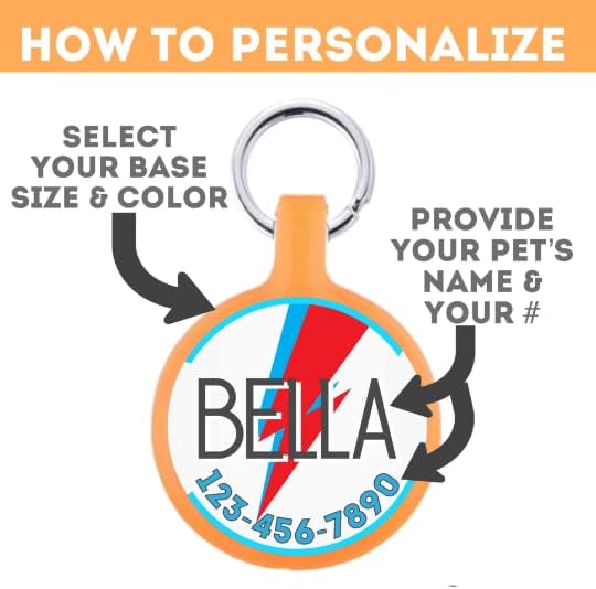 Miniatura 3 de Bowie Ziggy Stardust Lightning Bolt - Placa de identificación ecológica para mascotas silenciosa y ligera