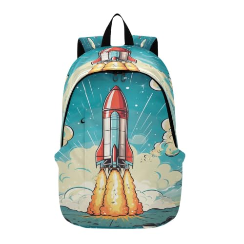 Sac de voyage fusée bleu antichoc pour ordinateur portable avec bretelles confortables