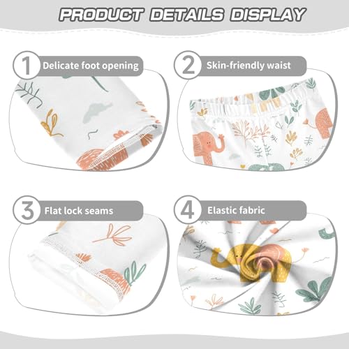 Lovely Leaf Elephant Animal Girls Casual Leggings for Kids Printed Long Pant Bottoms Stretch and Soft3