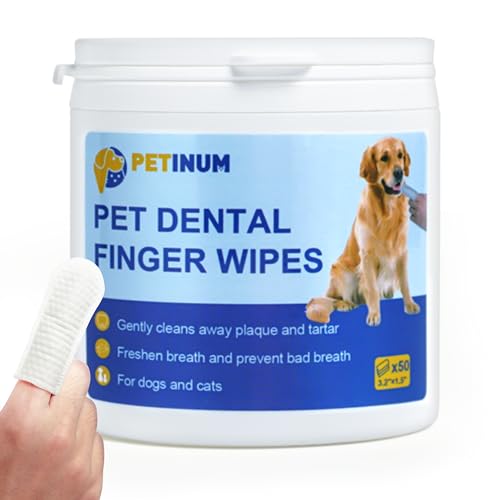 Image of Pet Dental Care Finger Wipes, Reduces Plaque & Freshens Breath, Lick Safe Teeth Cleaning Finger Wipes, Dogs & Cats Toothbrushing Supply, Unscented, 50 Count