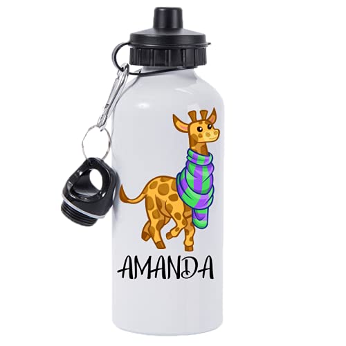 Pickhut Personalised Giraffe Water Bottle 500ml Back to School Gift for Kids