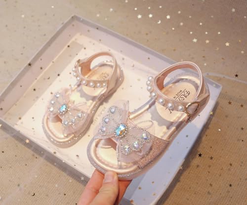 Girls Sandals Cute Bow Princess Flats Sparkly Wedding Party Summer Open Toe Dress Shoes for Toddler/Little Kid4