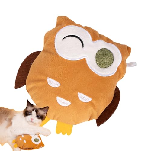 Yuemeuy Jouet à Mâchouiller pour Chat - Jeu Interactif Mignon pour Chaton en Peluche Naturelle et Amusant | pour Chats d'Intérieur Qui S'Ennuient | Stimulation Mentale Jeu de Chasse Grattoir Sol