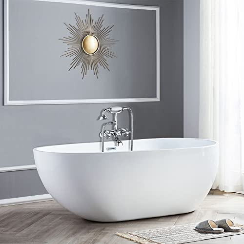 Wasserrhythm Clawfoot Tub Faucet With Shower Diverter Victorian Polished Chrome Faucet For Clawfoot Tub G1/2 Bathtub Faucet With Sprayer Wall Mounted #TOP5