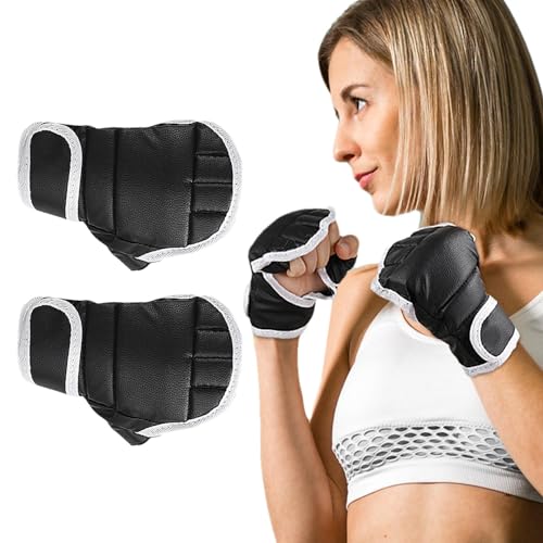 Generic Guanti per sacco da boxe, traspiranti, mezze dita, guanti da sparring, guanti da boxe multifunzione, guanti da boxe senza dita, guanti da allenamento per sacco da boxe