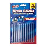 Lizzy 12 Drain Sticks | Monthly Plug Hole Blockage Remover & Deodoriser for Kitchen and Bathroom Sinks | Prevents Clogs, Bad Odours | Sink Drain Cleaner Sticks for Pipes (One Size, 12.0, count)