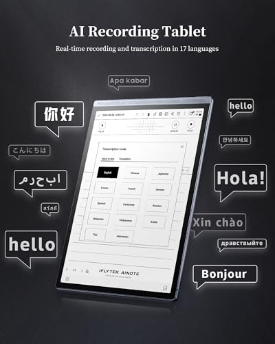 Image of AINOTE Air 2 Bundle, 8.2 inch AI E Ink Tablet, Smart Paper Note-Taking Tablet with Stylus & Adjustable Light, Powered Multi-Language Transcription, Meeting Minutes Schedule Management