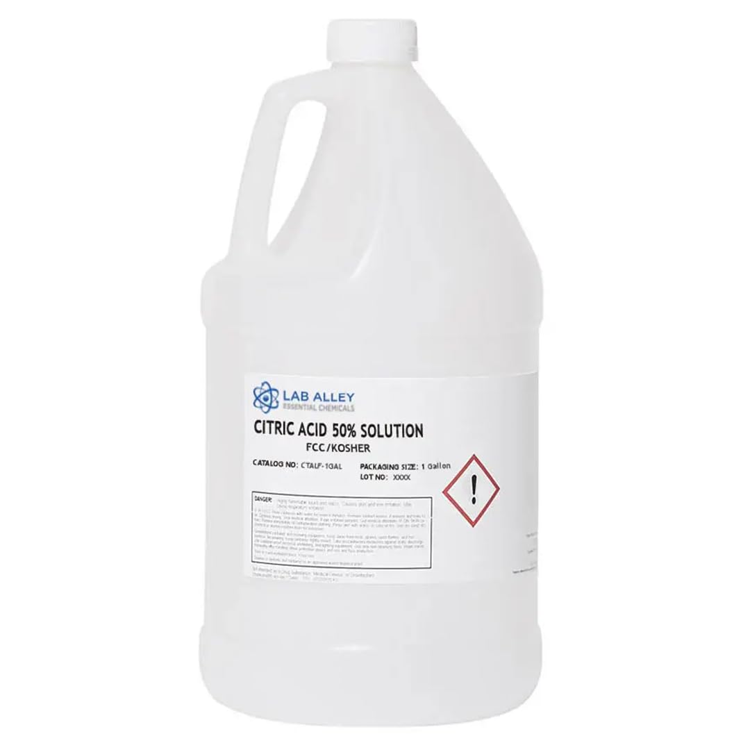 Citric Acid 50% Solution, FCC/Food Grade, Kosher, 1 Gallon