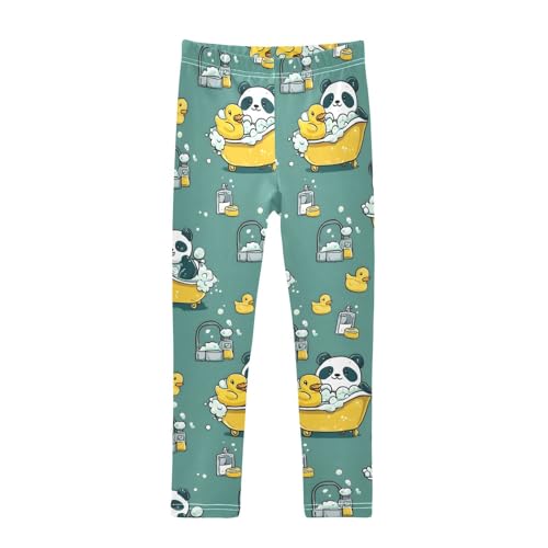 ALAZA Girls' Leggings Children's Yoga Pants Skinny Printed Dance Panda Bathing Comfortable 4T