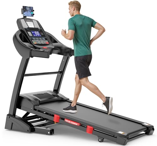 Image of 4.75HP Folding Treadmill w /h 300lb Capacity, Treadmill for Home, 15% Auto Incline, APP Connectivity