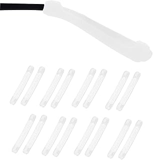 BEHLINE Eyeglass Temple Tips Sleeve Retainer,8 Pairs Soft Silicone Eyeglass Retainer Eyeglass Ear Cushions, Non-Slip Elastic Comfort Glass Retainer, Ear Grip Hooks for Eyeglasses, Reading Glasses,Sunglasses(Clear)